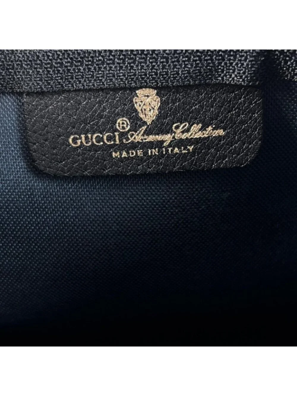 Gucci Vintage GG Plus Gray Black Clutch Gold 156.01.045